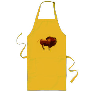 Longo avental bison pintado