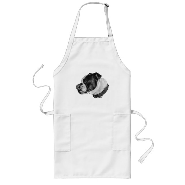 Longo Avental de Cozinha Bulldog Calmo (Frente)