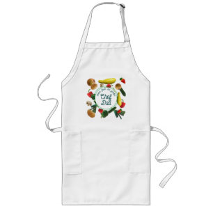 Longo Avental de Cozinha com Bolso para Legumes