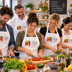 Longo Avental de Escola de Culinária Personalizado Logot
