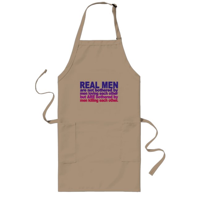 Longo avental do Real Men - escolha estilo e cor (Frente)