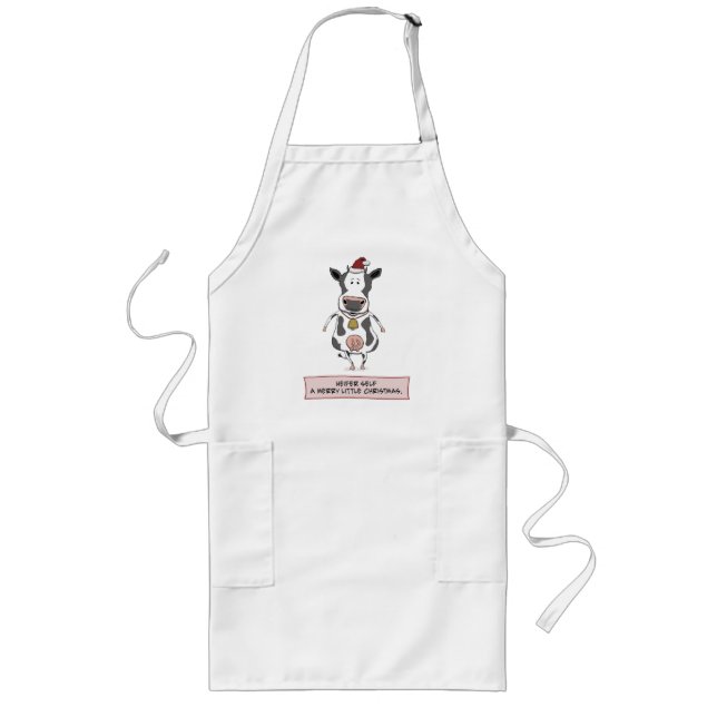 Longo Avental engraçado do Natal da vaca (Frente)