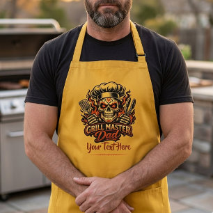 Longo Avental Personalizado Grill Master Pai Crânio de A