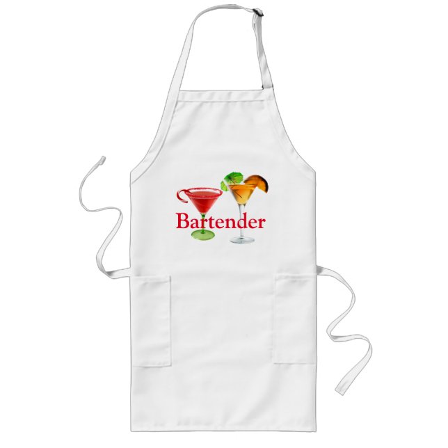 Longo O barman do avental projetou cocktail (Frente)