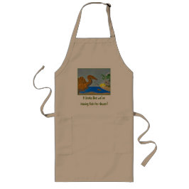 Longo Spinosaurus Peixe para Jantar avental Chef Dinossa
