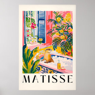 Lontra na Banheira Impressão Artística Estilo Mati