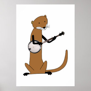 Lontra que joga o poster do banjo