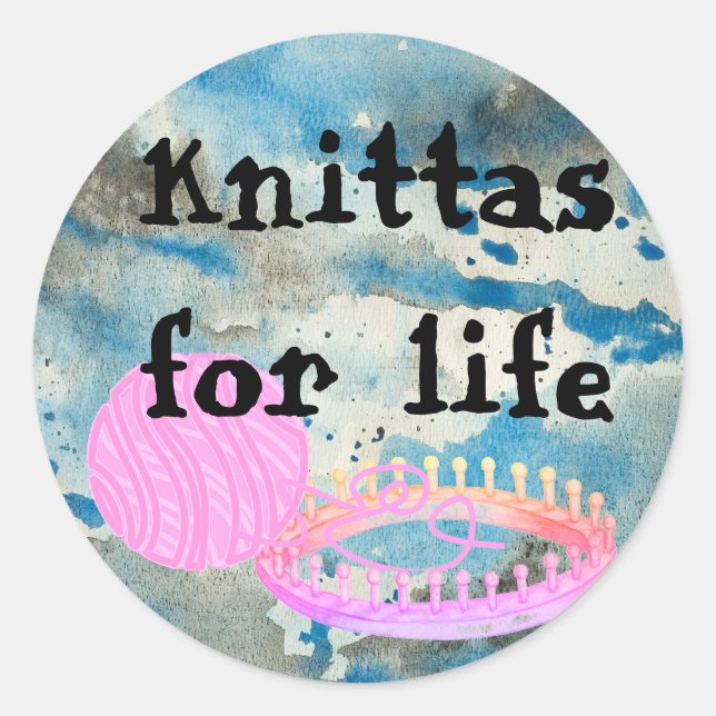 Loom Knitting, adesivo engraçado (Frente)