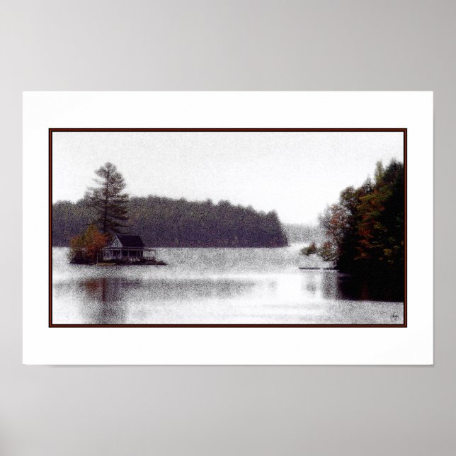 Loon Island Misty Mindscape Poster (Frente)