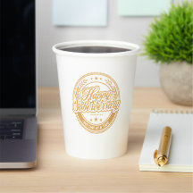 Loosid Soberversário Copo de Papel Dourado