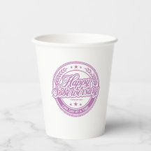 Loosid Soberversário Copo de Papel Rosa