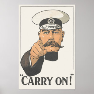 Lord Kitchener Vintage Guerra Mundial 1 Poster Imp