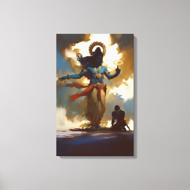 Lord Krishna e Arjuna Canvas Wall Art (Frente)