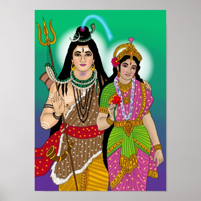 Lord Shiv-Parvati Poster (Frente)