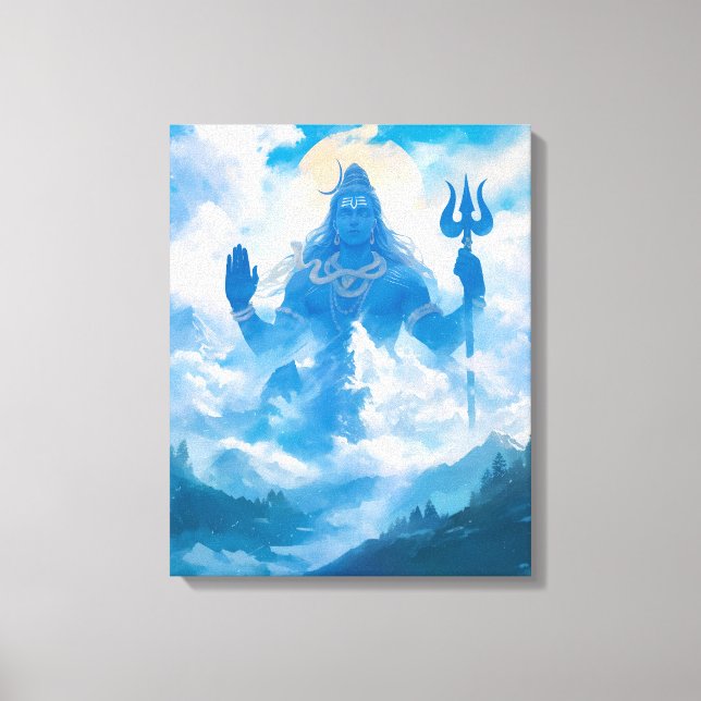 Lord Shiva na Canvas de Kailasa Wall Art (Frente)