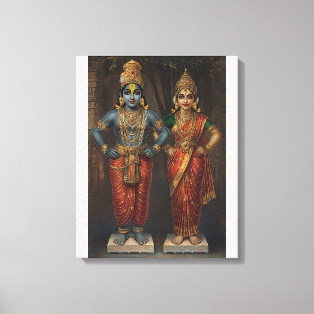 Lord Vitthal e Rakhumai Devi Canvas Wall Art (Frente)