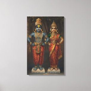 Lord Vitthal e Rakhumai Devi Canvas Wall Art