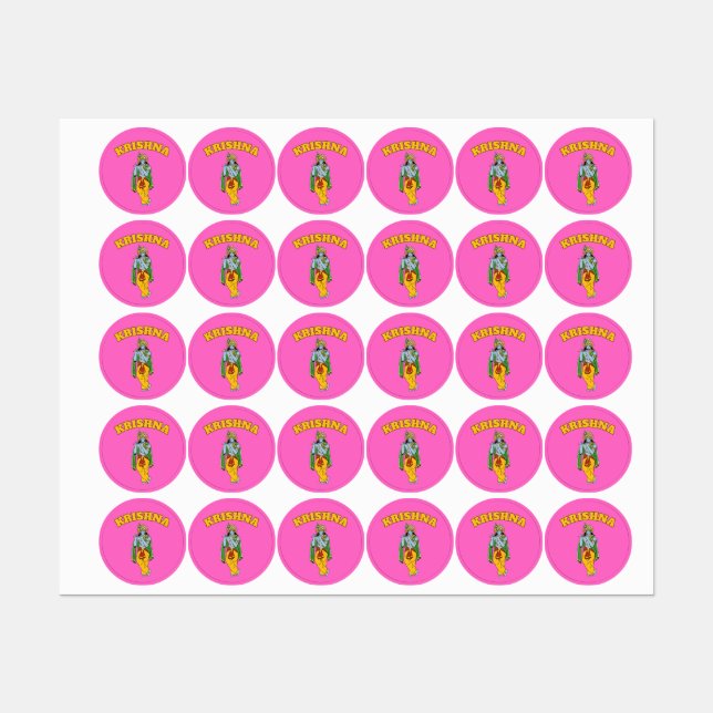 Lorde Krishna Pequenos Adesivos (Folha)