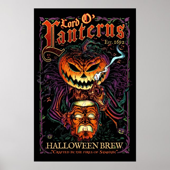 Lorde O’ Lanterns Poster - Rótulo Halloween Breve (Frente)