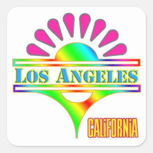 "Los Angeles 1" colorido etiqueta