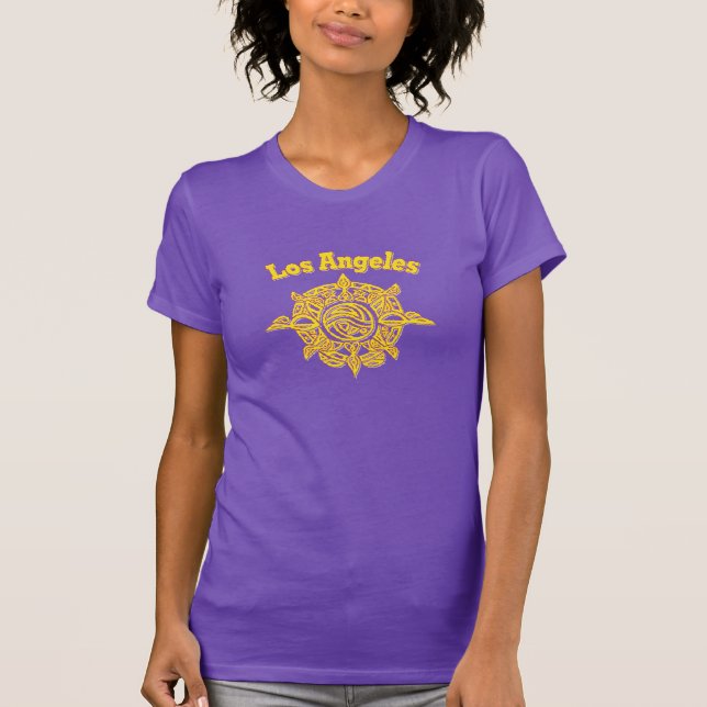 Los Angeles Yellow Motif 1 T-Shirt (Frente)