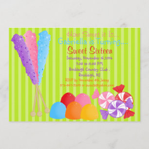 Lotes coloridos do convite do doce 16 dos doces