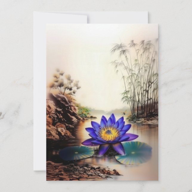 Lotus Azul Emergindo das Águas Mortas (Vietnamita) (Frente)