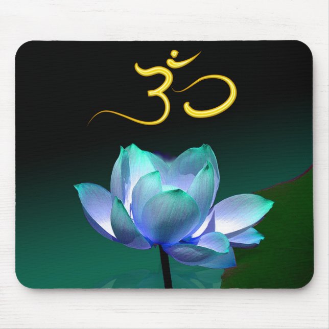 Lotus Azul no cheio com Om, mouse pad (Frente)
