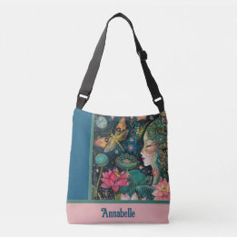 Lotus Blossoms Crossbody Tote Bag