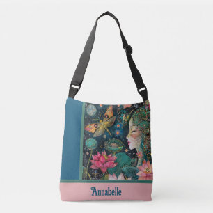 Lotus Blossoms Crossbody Tote Bag