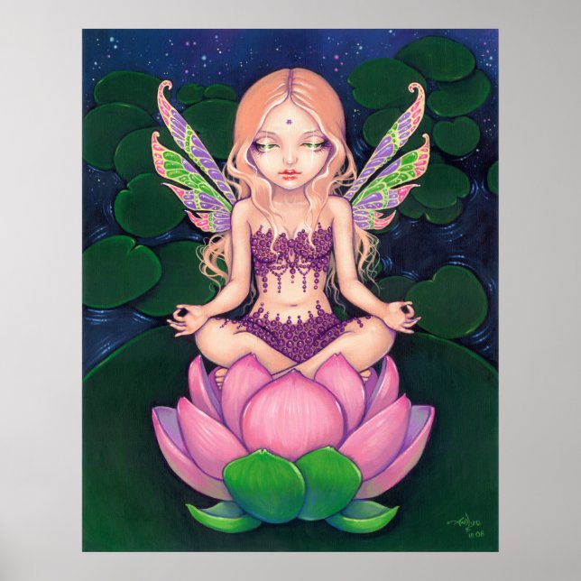 Lotus Fairy Yoga Fada Lily Art Impressão (Frente)
