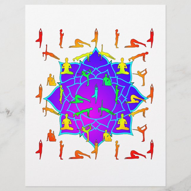 Lotus Flower Com Yoga Poses (Frente)