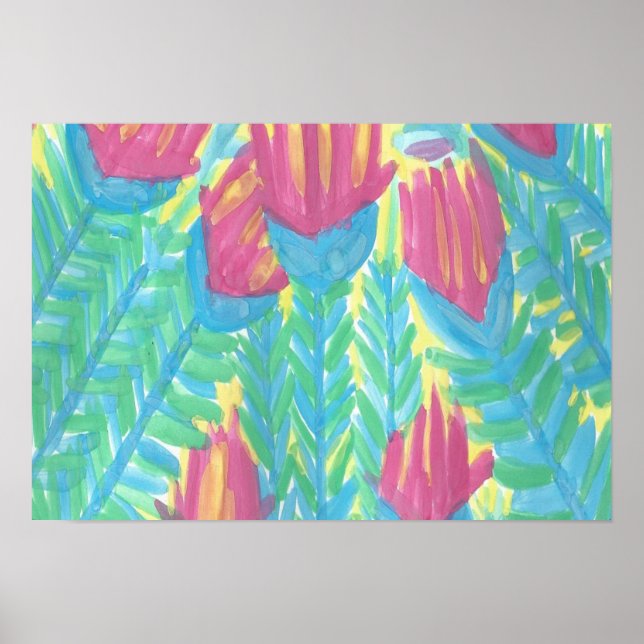 Lotus Garden Watercolor Art Impressão (Frente)