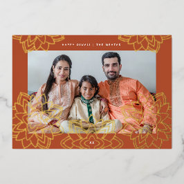 Lotus Happy Diwali Foto Dourada