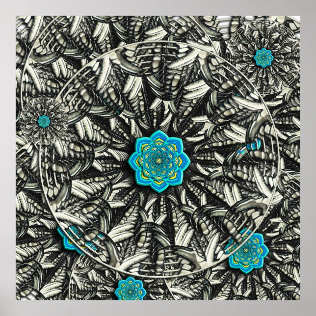 Lotus Mandala Fractal Poster (Frente)