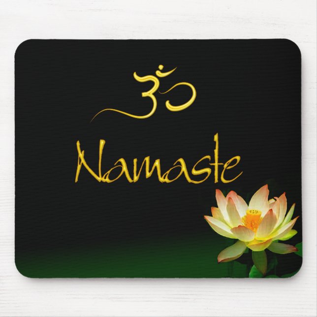 Lotus Namaste mousepad com om (Frente)