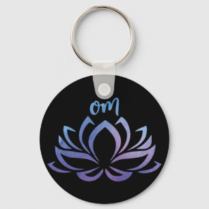 Lotus Om Purple Chaveiro