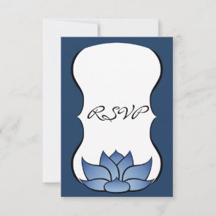 Lotus refinado na placa RSVP azul