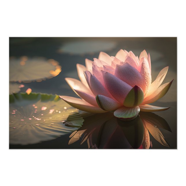Lotus rosa no relâmpago Alargamento da Foto da Man (Frente)