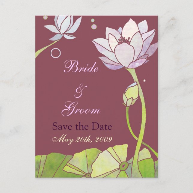 Lotus Wedding Salvar Cartões de Data (Frente)