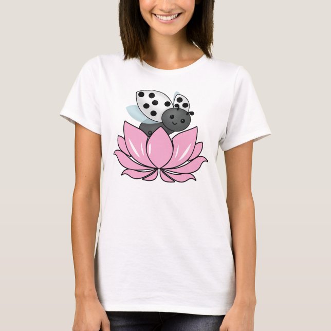 Lótus White Ladybug T-Shirt Rosa (Frente)