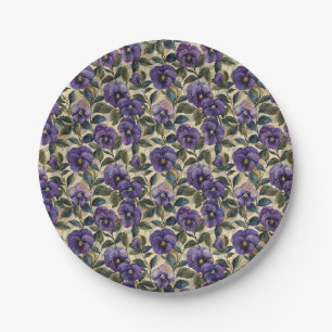 Louça de mesa para festa de prato de papel Violeta