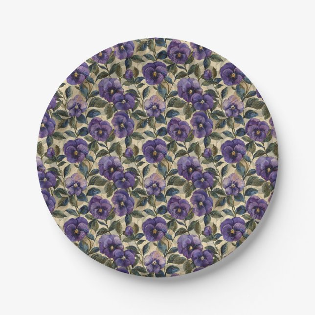 Louça de mesa para festa de prato de papel Violeta (Frente)
