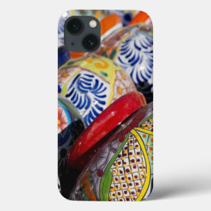 Louças mexicanas tradicionais coloridas pintadas à