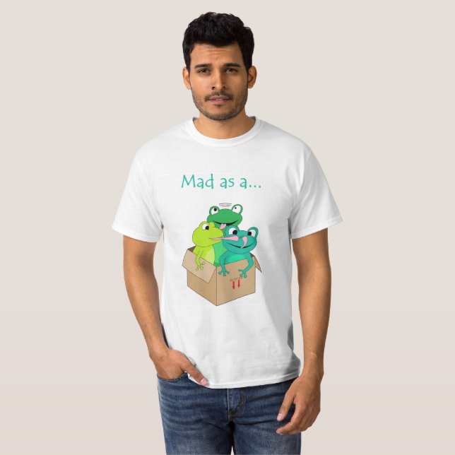 "Louco como uma caixa do t-shirt do slogan dos (Frente Completa)