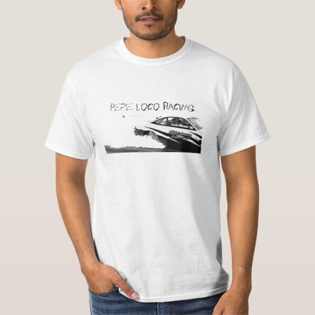 Louco de B&W Pepe que compete camisas de T (Frente)