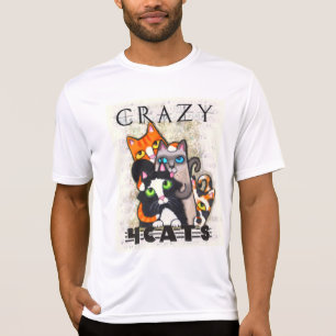 Louco para a camisa dos homens dos gatos