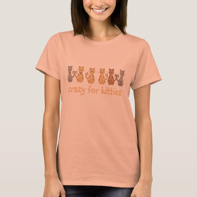 Louco para o camiseta e os presentes dos gatinhos (Frente)