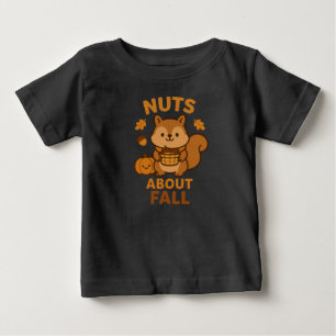 Louco por Outono – Camiseta Infantil de Esquilo Fo