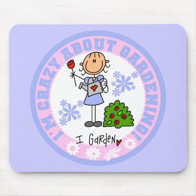 Louco sobre Mousepad de jardinagem (Frente)